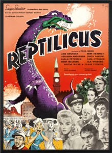 Reptilicus tegnet af Aage Lundvald
